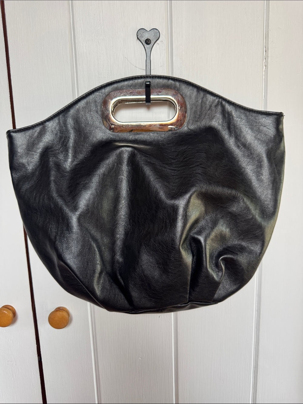 Classic Black Tote with Cutout Handle